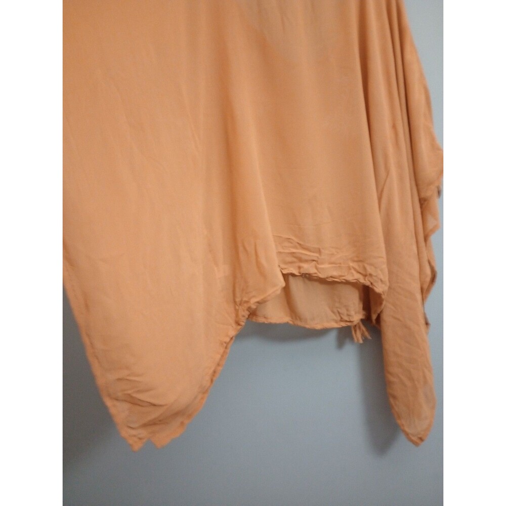 World Market Mustard Color Semi Sheer Embroidered Blouse Size Small/Medium - Picture 6 of 10